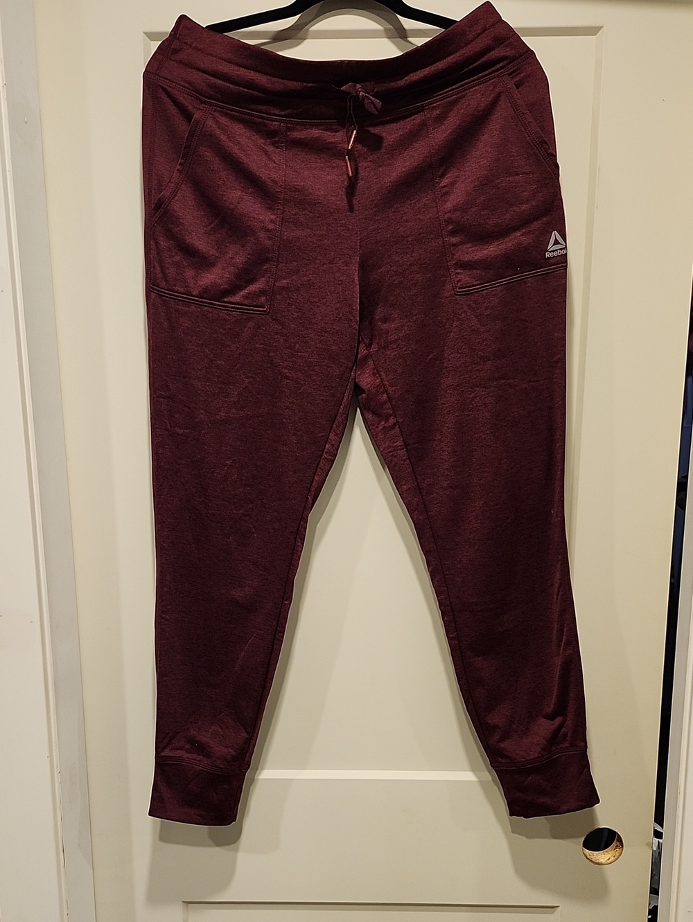 Reebok Womens Maroon Drawstring Joggers